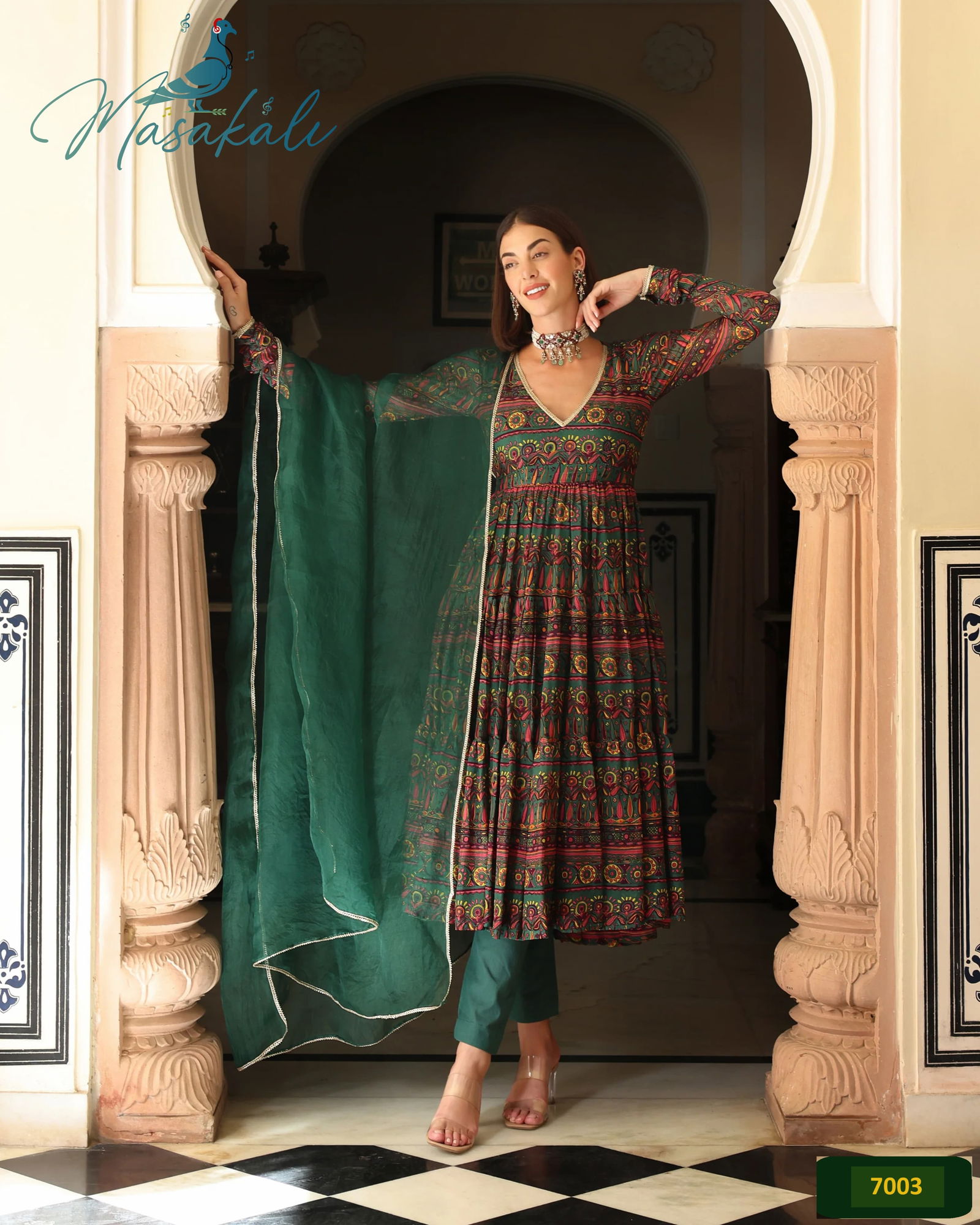 Masakali Vol 07 Masleen Printed Long Anarkali Kurtis With Bottom Dupatta Wholesale Market In Surat